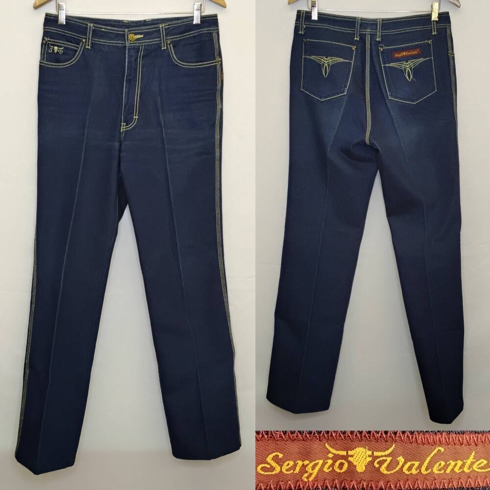Sergio Valente Jeans Men's 32x32 Dark Wash Hemmed Stiff Denim #J5755
